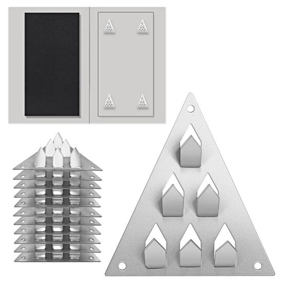 12 Pcs Surface Mount Impaler Push On Mounting for Acoustic Panels Triangle Hardware with Screws 6-Prong