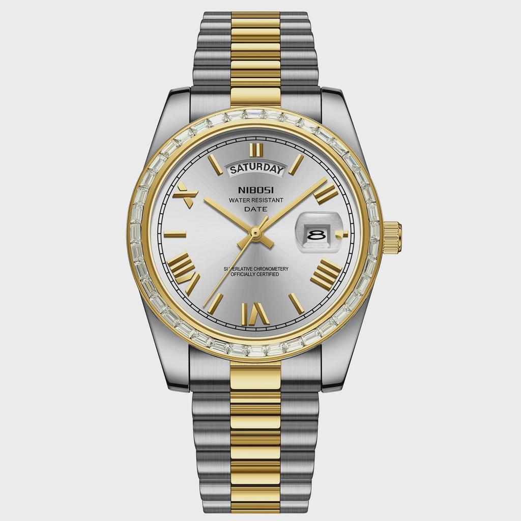 NIBOSI Fashion Men Watches Top Brand Luxury Wristwatch Day Date Miyota Quartz Watch Men Waterproof Clock