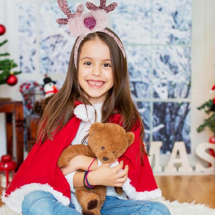 Cartoon Reindeer Headbands with Antlers and Ears Child's Christmas Hair Accessory Festive Hair Accessory for Kids