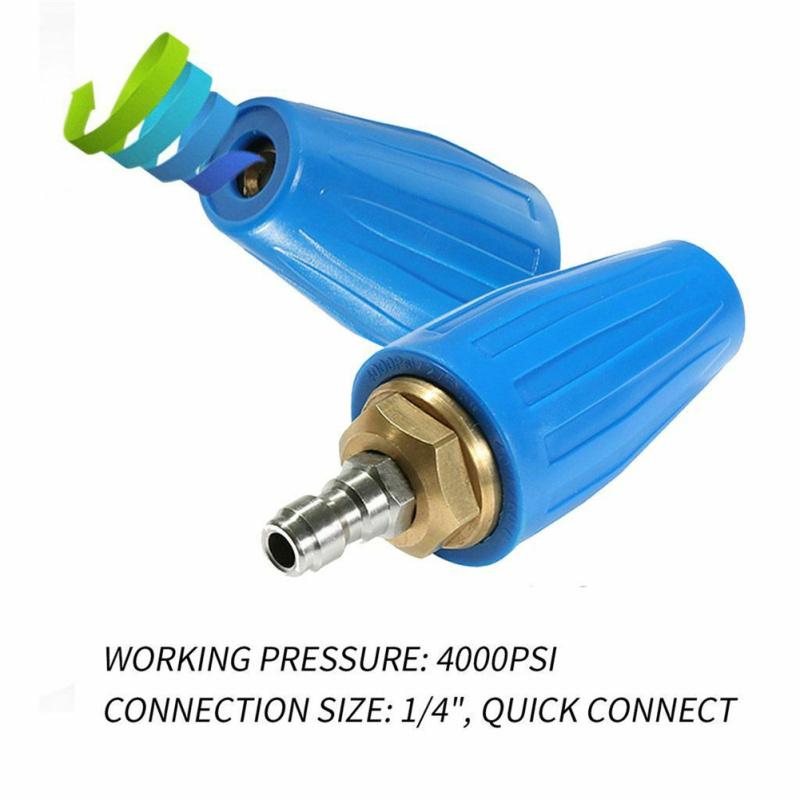 1/4" High Pressure Washer Rotating Turbo Nozzle 4.0 Gpm 4000psi Quick For Cleaning Asphalt Concrete