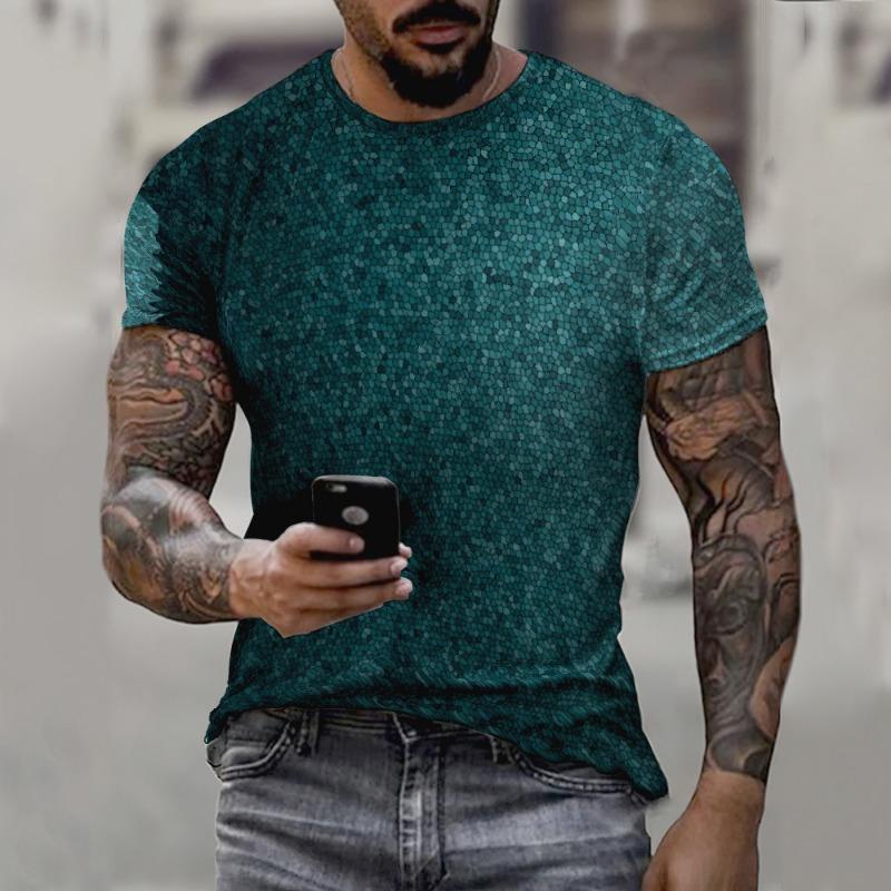 New 3d Printed Summer Simple Retro Men'S T-Shirt Trend Street Personality