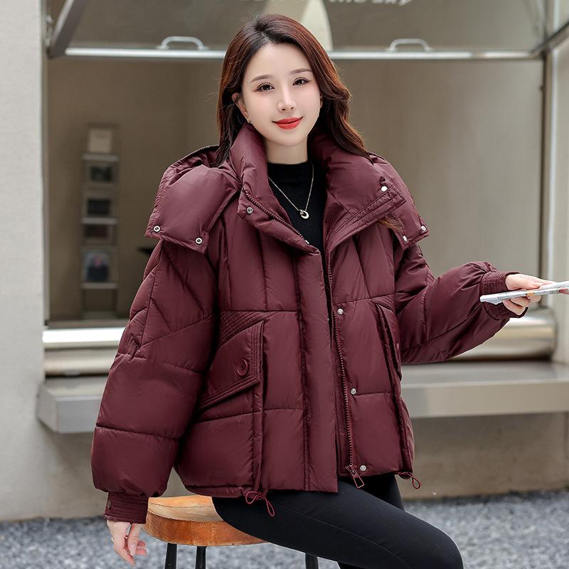 

Хлопковая одежда Женская Утолщенная Короткая 2025 Зима Новая Корейская Свободная Хлопковая Куртка Куртка-пуховик Женская Теплая Куртка XXL