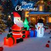 8.85FT Inflatable Toy Christmas Decor Set Santa Claus Snowman Train Xmas Yard Decorations Supplies LED Lit Home Ornaments Gift