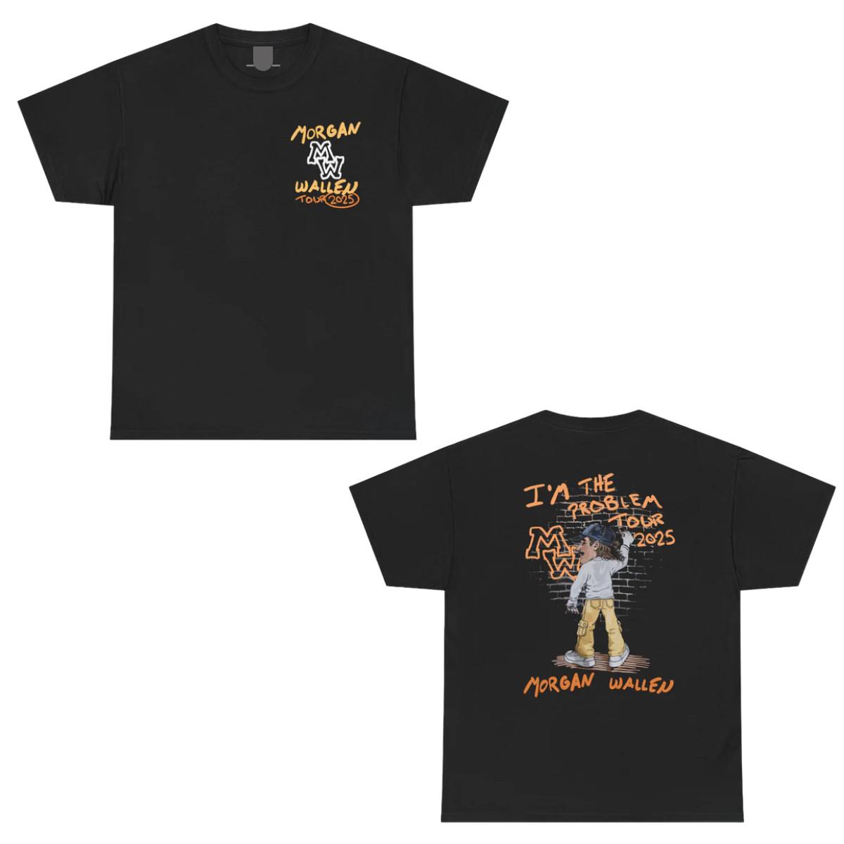 Morgan Wallen Cartoon Graphic T-shirt Reprint S