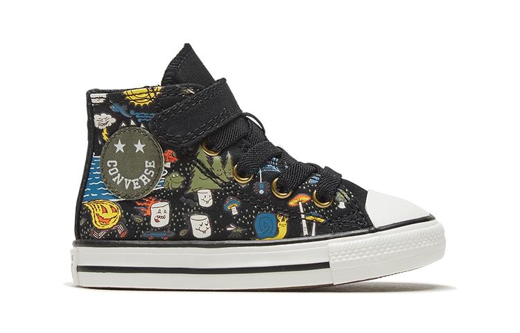 Sneakers Converse Chuck Taylor All Star 1V Cartoon Print High top Canvas Shoes Black Infant And Toddler