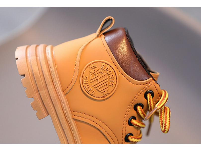 Children's Martin Boots - 2023 Autumn/Winter Collection: Girls' Versatile Yellow Boots & Boys' Retro British Style