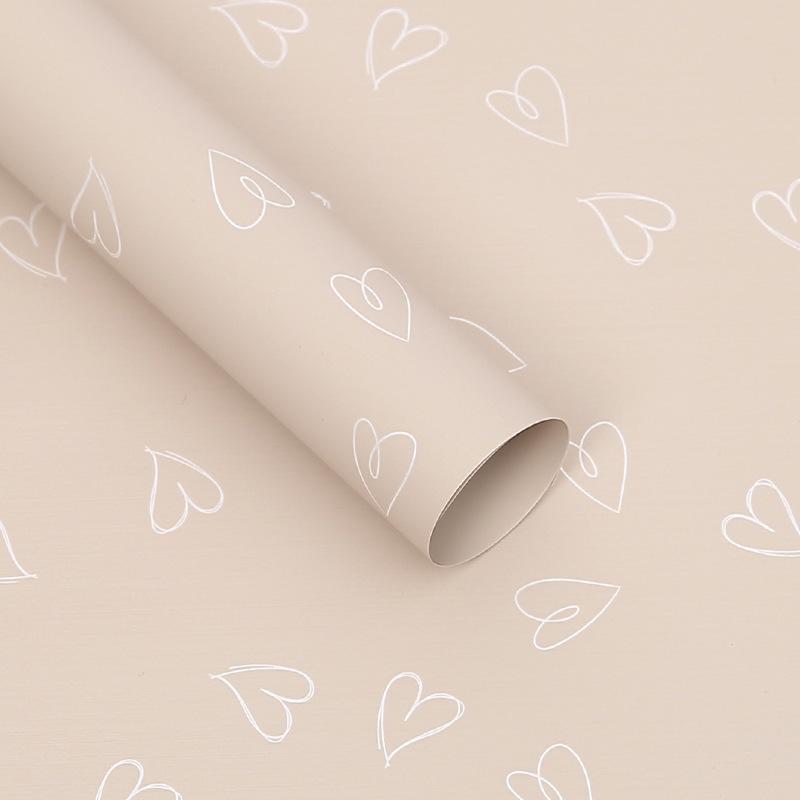 20Pcs Heart Printed Wrapping Paper Florist Bouquet Packaging Gift Wrapping Paper for Birthday Party DIY Craft Art Paper Roll