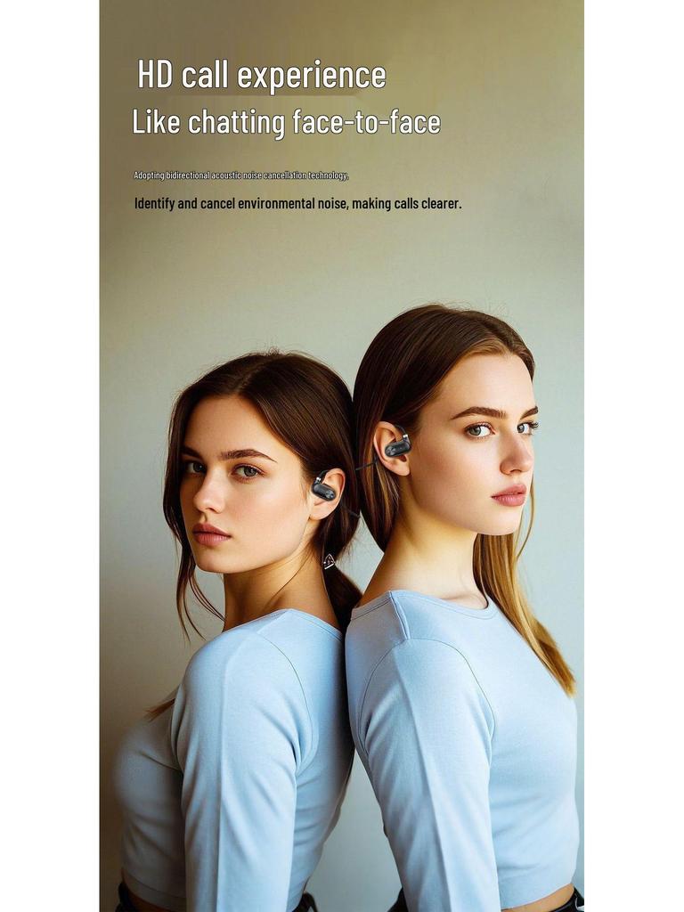 New 6.0 Air Conduction Bluetooth Headphones: Sweatproof, Waterproof, In-Ear & Over-Ear with Long Battery Life for Sports.