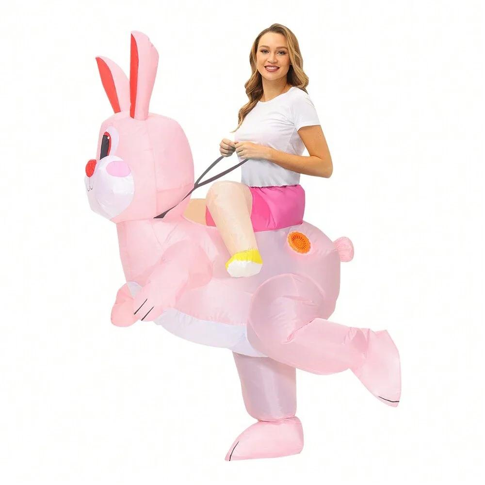 Easter Bunny Inflatable Costumes Anime Mascot Rabbit Fancy Halloween Christmas Cosplay Party Dress Suits for Adult
