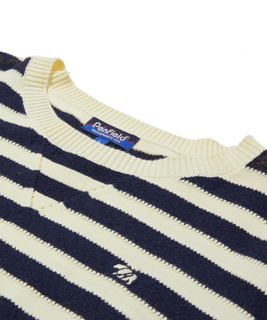 PENFIELD Round Neck Striped Short Sleeve Knit Ivory_Fs2Nt61U