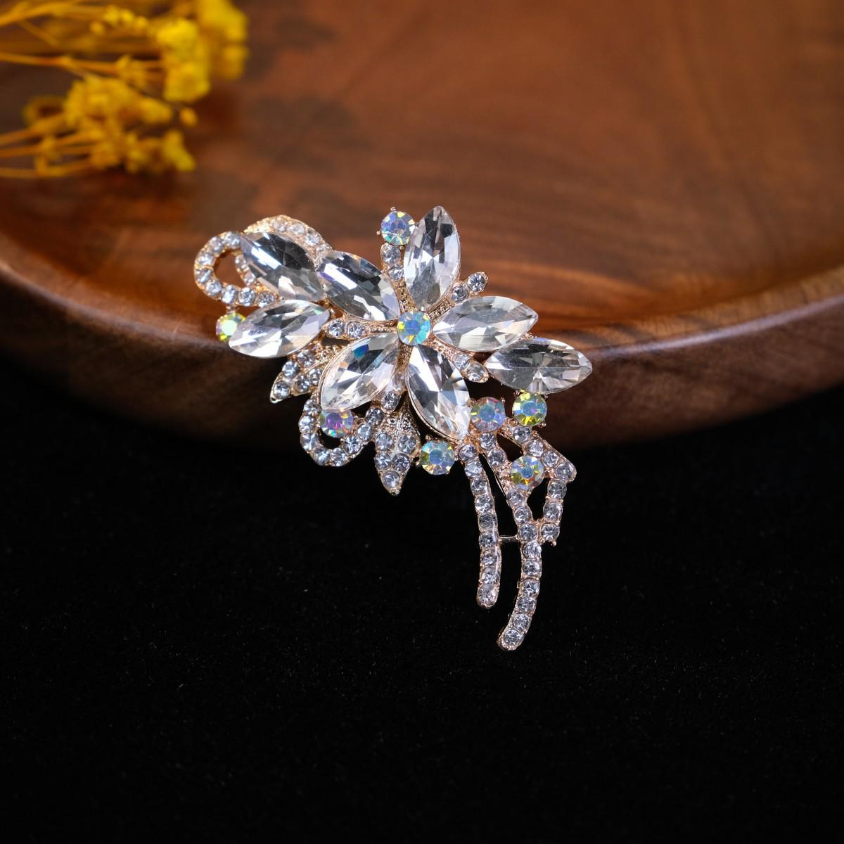 

Женская брошь класса люкс с цветными бриллиантами - двойного назначения, пряжка для шарфа и аксессуар-булавка для пальто 5.0*2.2CM 12g