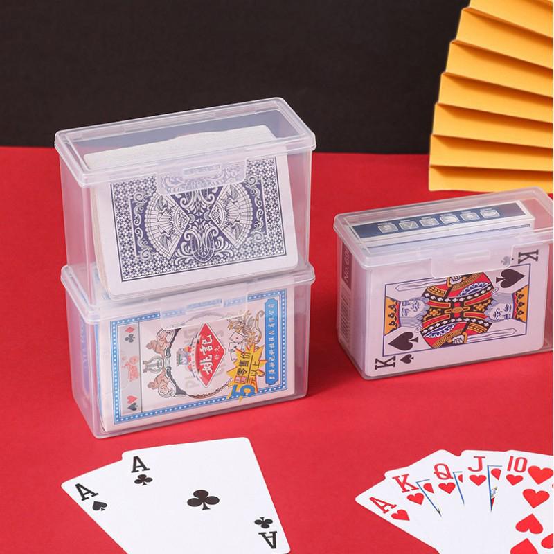 Card Storage Box Empty Plastic Transparent Football Stars Trading Card Storage Box Portable Playing Card Case Card Container