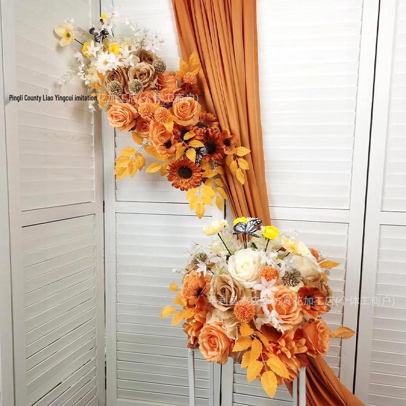 Autumn Color Artificial Flower Ball for Wedding and Event Decorations