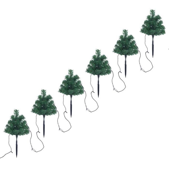 VidaXL Arbres d'Allée de Noël 6 pcs avec LED Multicolores Décoration de Noël Ornement de Vacances Décoration de Fête Jardin 344659