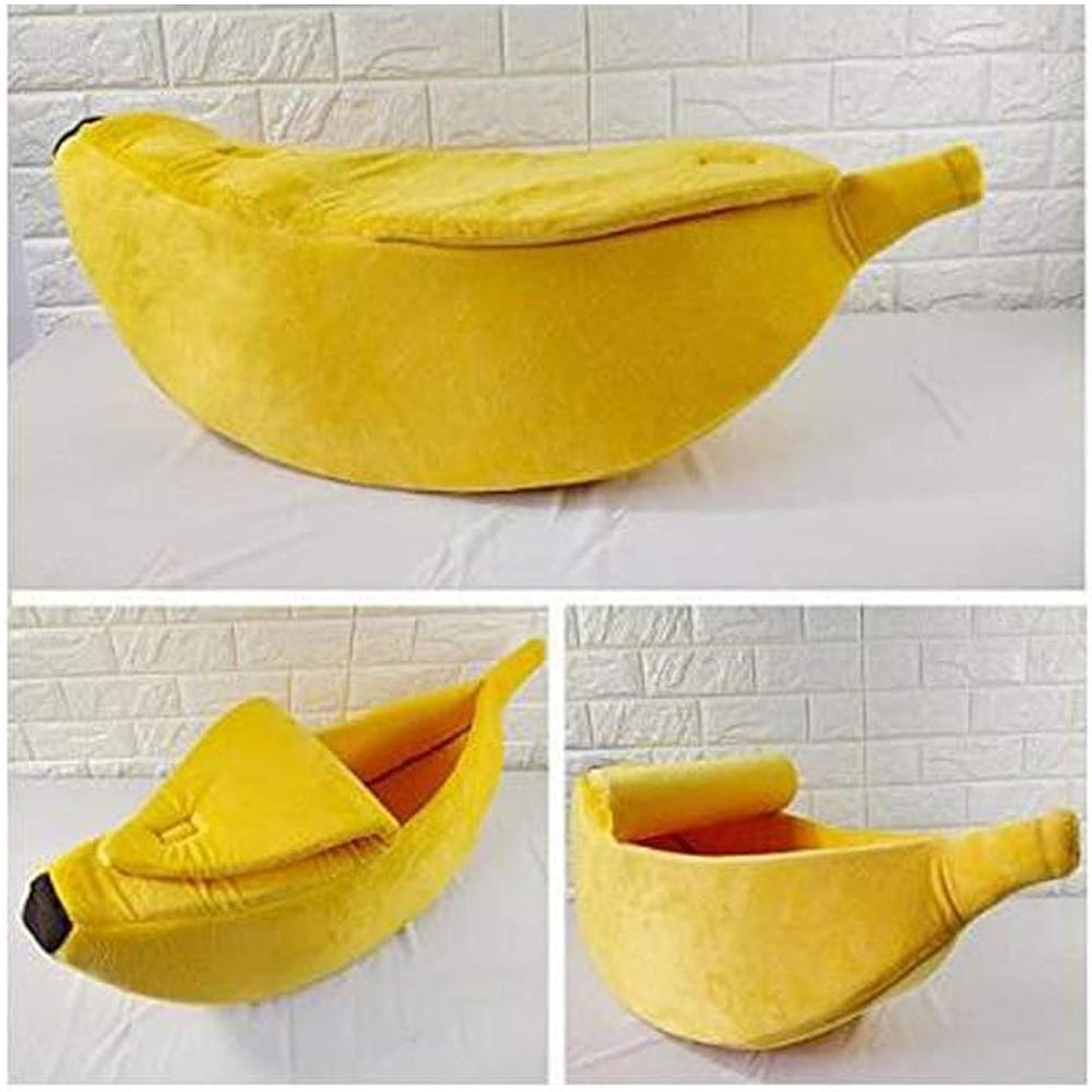 Cute Banana Shape Cat Nest Pet Bed Puppy Kitten Warm House Bed Soft Warm Cat Bed for Winter Lovely Pet Supplies