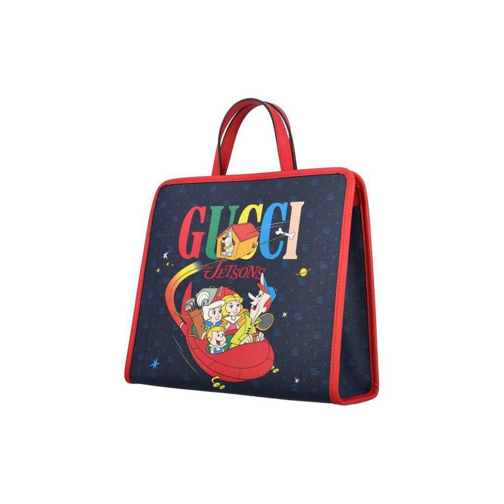 Gucci Fashion Letter Print Canvas Tote Bag Kids Bags Blue 605614-FACGI-4049
