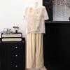 Middle-Aged Women's Embroidered Summer Suit