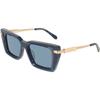 Ferragamo Blue Rectangular Ladies Sunglasses Sf2089s 413 52