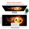 1pc Large Gaming Mouse Pad, UV Reactive Non-Slip Desk Mat, Washable PolyesterFire, Soccer, FlameComputer Pad with Vibrant Game Machine Print