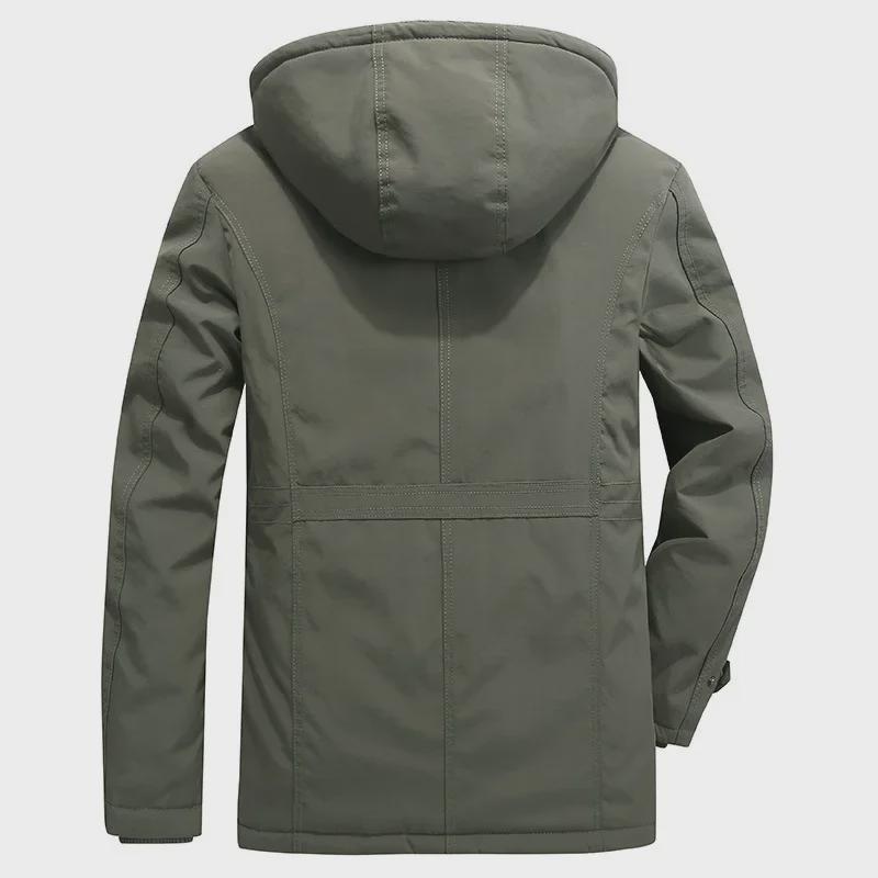 Men's Winter Multi-Pocket Cotton Coat - Thickened, Loose, Cold-Resistant, Casual Style 8186