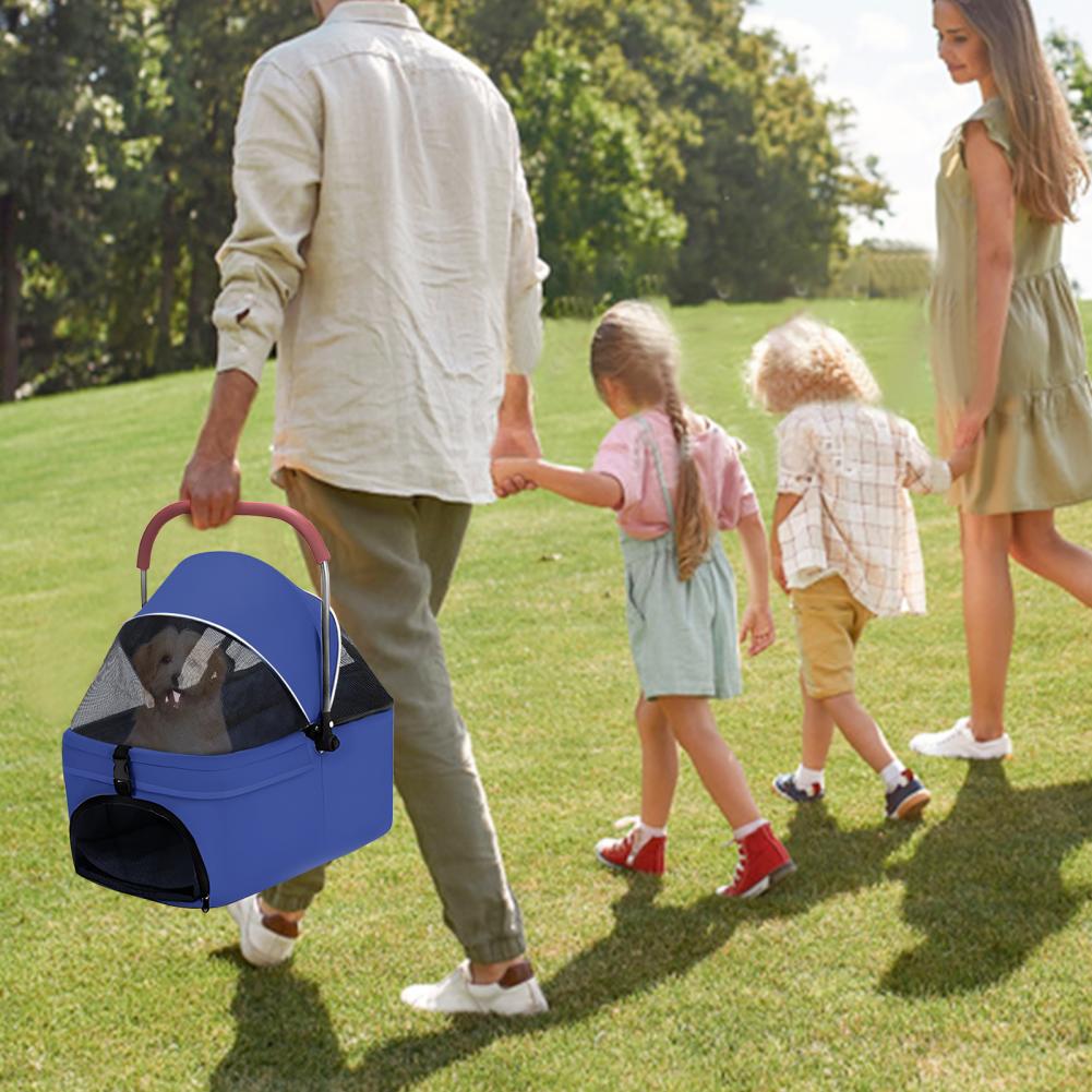 2in1 Puppy Stroller Small And Medium Pet Stroller Lightweight Pet Transporter Folding Outdoor Travel Breathable Cat Dog Stroller