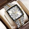 Nouvelle Mode Montre Homme Lumineuse Étanche Chronographe Date Montre-Bracelet Homme Carrée Acier Inoxydable Quartz Montres pour Hommes Reloj