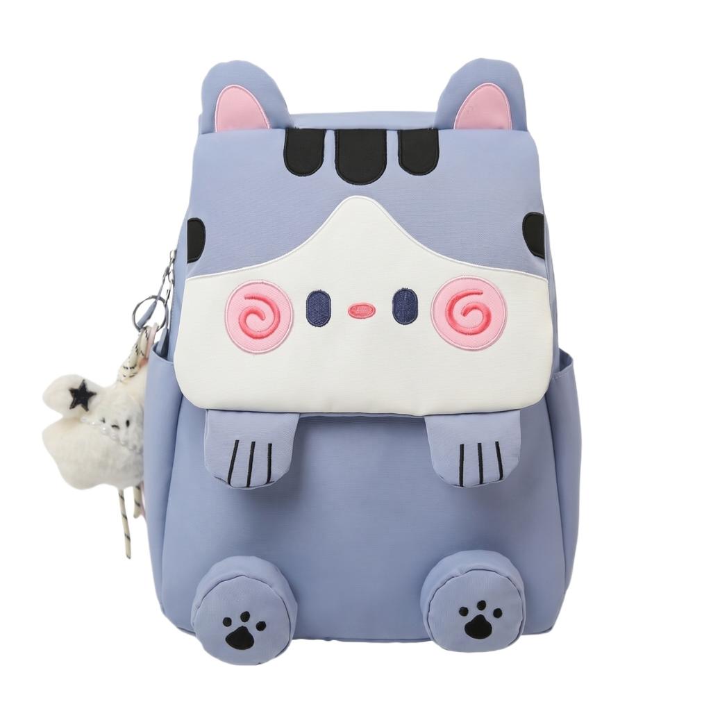 Süßer Cartoon-Katzen-Rucksack für Kinder Mädchen Jungen Leichte Schultasche mit mehreren Fächern Verstellbare Träger und Weiches Material für den täglichen Gebrauch