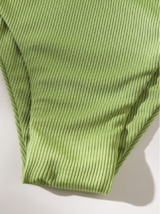 European & American Women's Sexy Tie-up Bikini - Solid Color Two-Piece Swimsuit