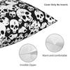 Anpassat Gotiskt Skelett Skräck Död Skalle Kuddfodral 40*40 cm Polyester Pläd Kuddfodral Heminredning Soffa Kuddfodral