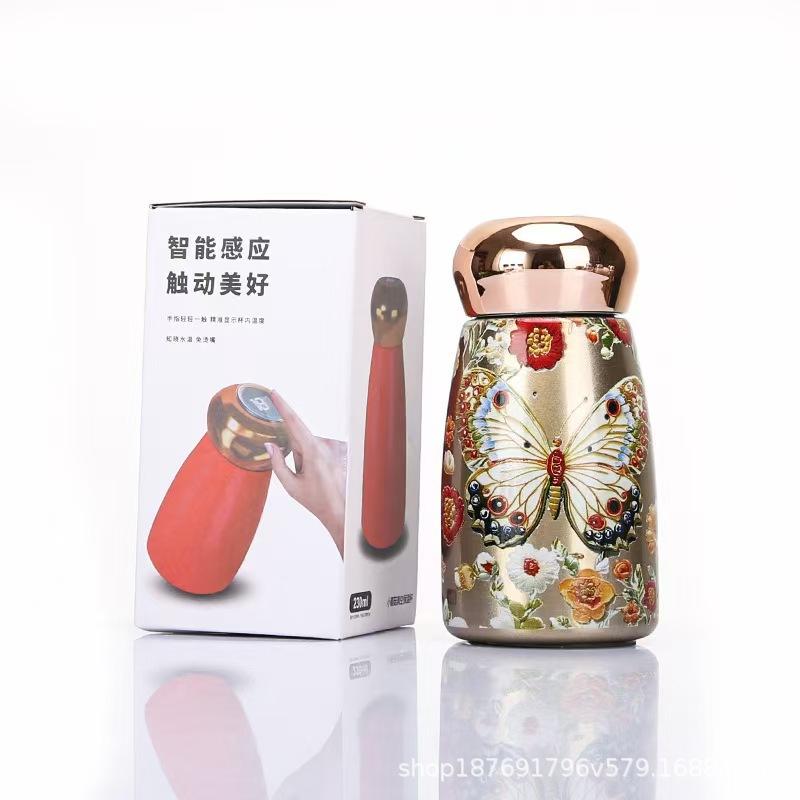 304 stainless steel temperature display mushroom thermos cup high value water cup Chinese style portable intelligent temperature display cup
