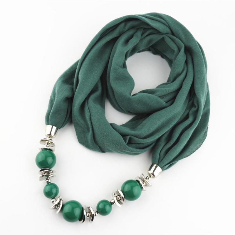1Pc 9 Colors Ethnic Unique Scarf Necklaces Resin Pendant Neckerchief Statement Women Bohemia Necklace