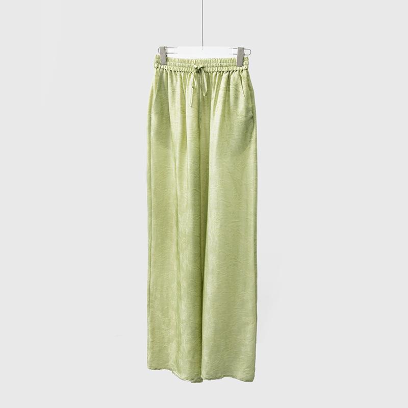 

Ombre Botanical Silk Jacquard Wide-Leg Drawstring Pants L