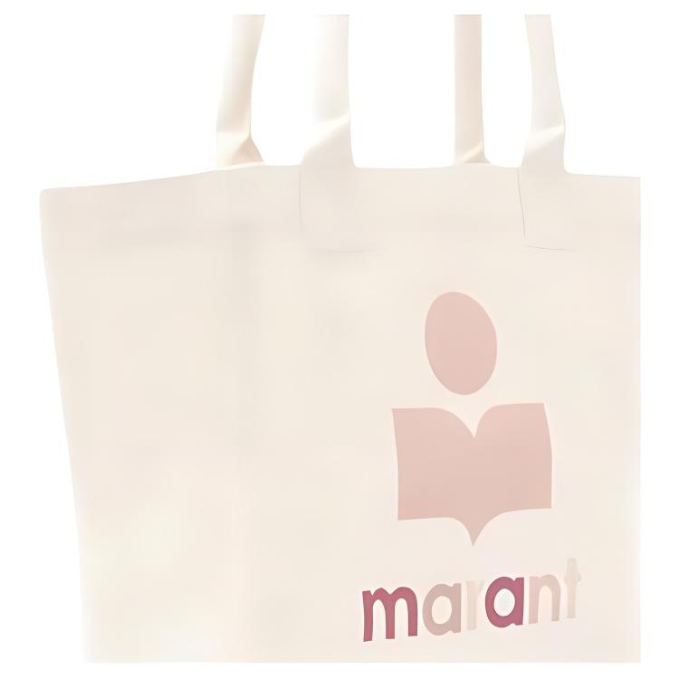 Isabel Marant Yenky Logo Detail Top Handle Cotton Tote Bag Shopping Bag Shoulder Handbag Small Women Tote Beige PM0002FAB1X01O23ECSMALL