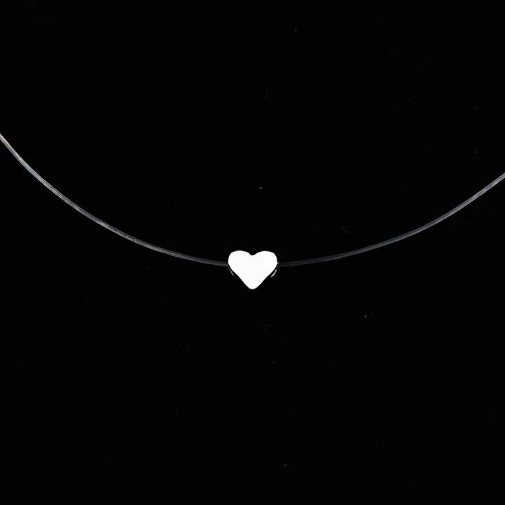 5 Farben Blendendes Zirkon Halskette Unsichtbare Transparente Angelschnur Einfache Anhänger Halskette Schmuck Für Frauen Perlen Schmuck