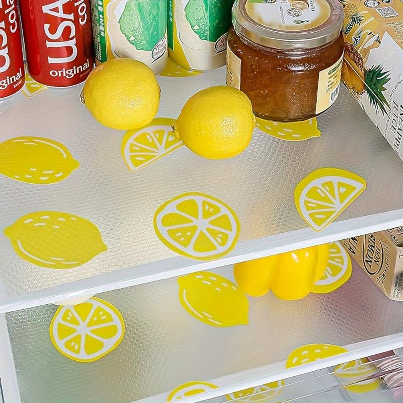 4PCS No Residue Refrigerator Pad Waterproof Anti-oil Cuttable Washable Kitchen Placemat for Shelf Drawer Liner