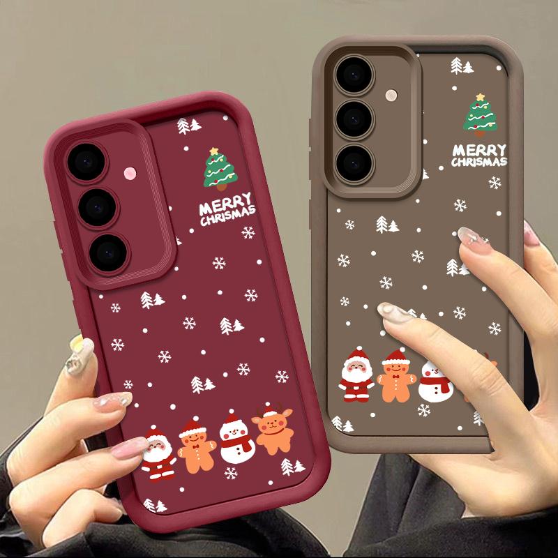 Weihnachten Neujahr Weiche TPU Hülle Für Samsung Galaxy S23 S24 Ultra S24 FE S22 Plus A55 A54 A15 A16 A14 A35 A25 A53 5G Handyhülle