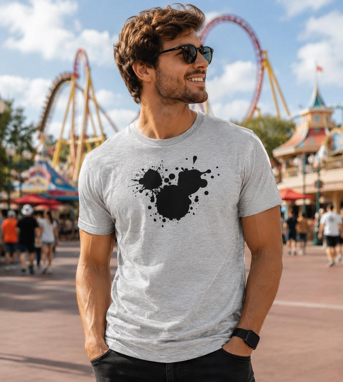 Mickey Mouse Ears Paint Splatter Disney Inspired Retro Art Kids T-Shirt Top Tee XL