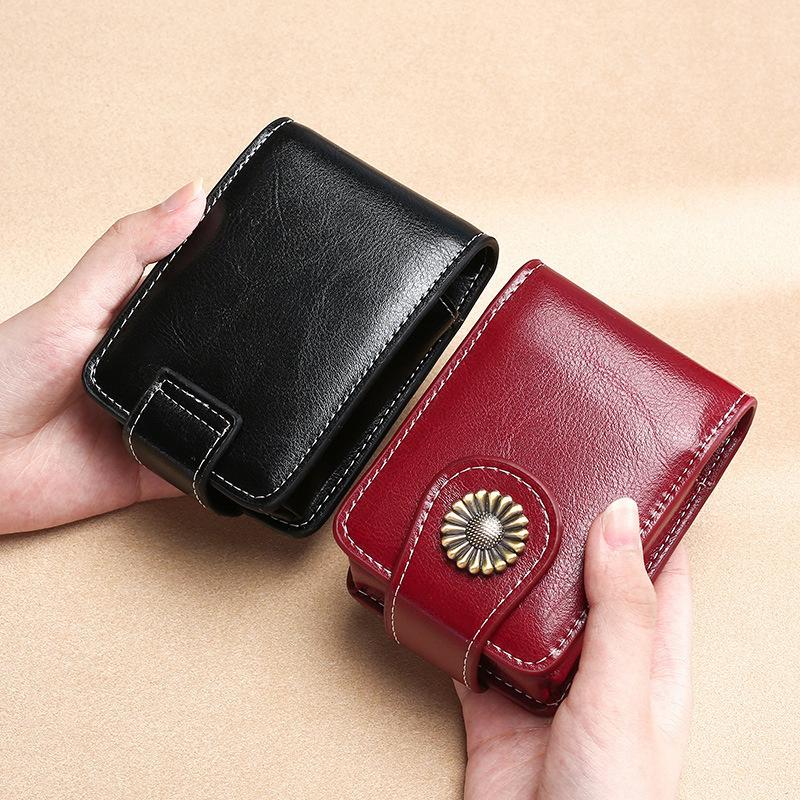 Mini Makeup Bag Portable Lipstick Cosmetic Bag with Button Lipstick Packet Women's Cosmetics Lipsticks Storage Pouch with Mirror