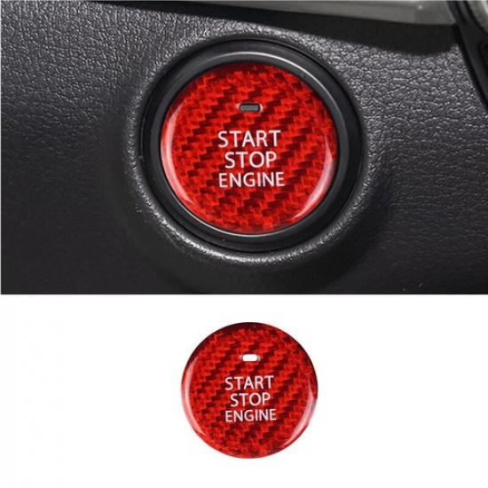 Red Carbon Fiber Car Engine Start Button Cover Sticker For Mazda CX-30 -