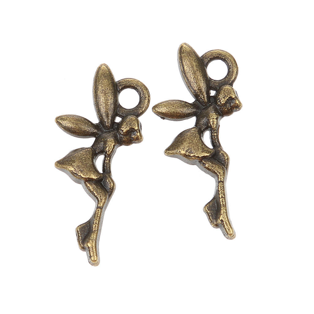100pcs Angle Fairy Alloy Pendant Charms DIYJewelry Findings Bronze & Sliver
