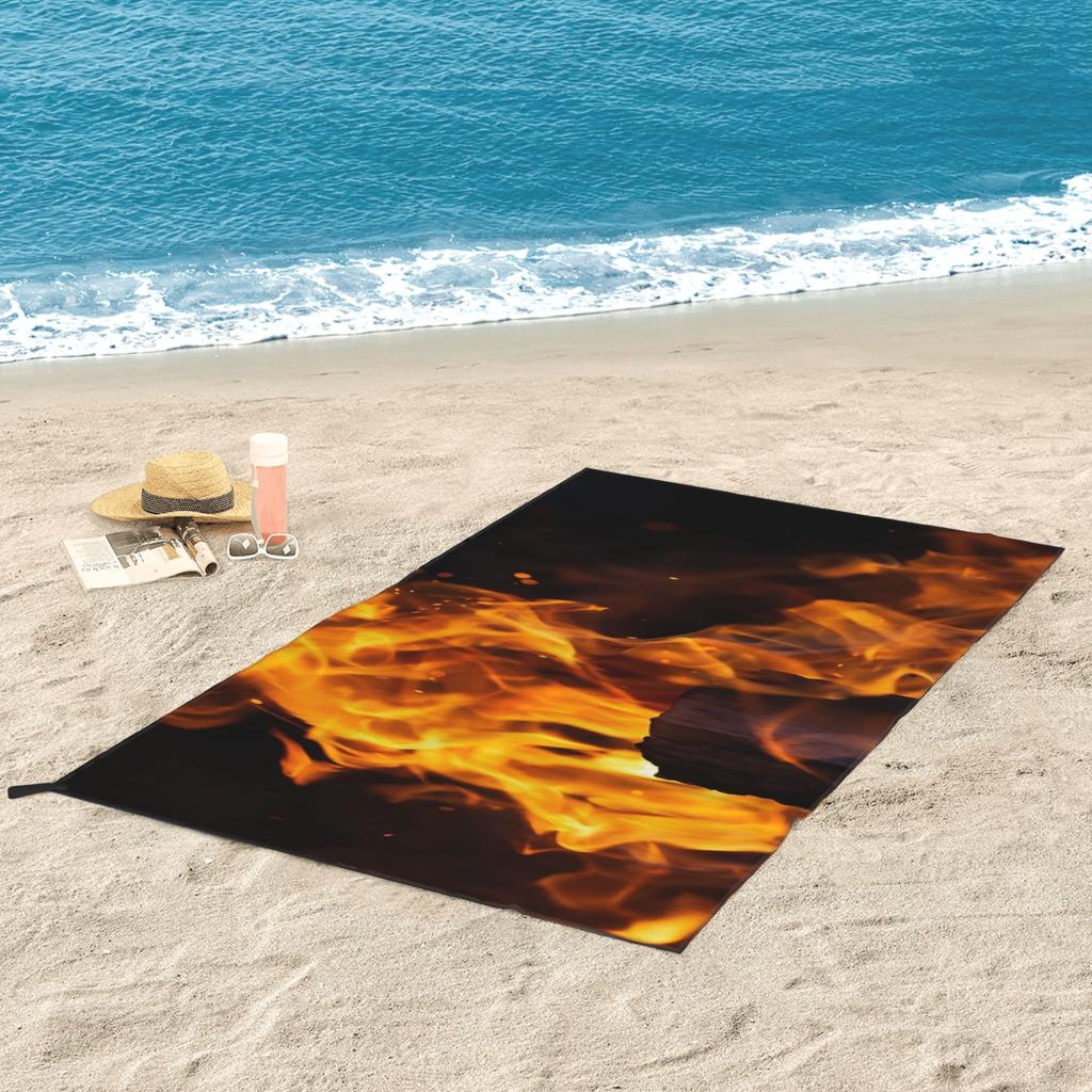 Burning Fire With Sparks Beach Towel Soft Microfiber Quick Dry Absorbent Quick Towels For Bath