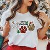 Women's T-shirt Short Sleeved Breathable Retro Round Neck Top Casual T-shirt Christmas Women's T-shirt