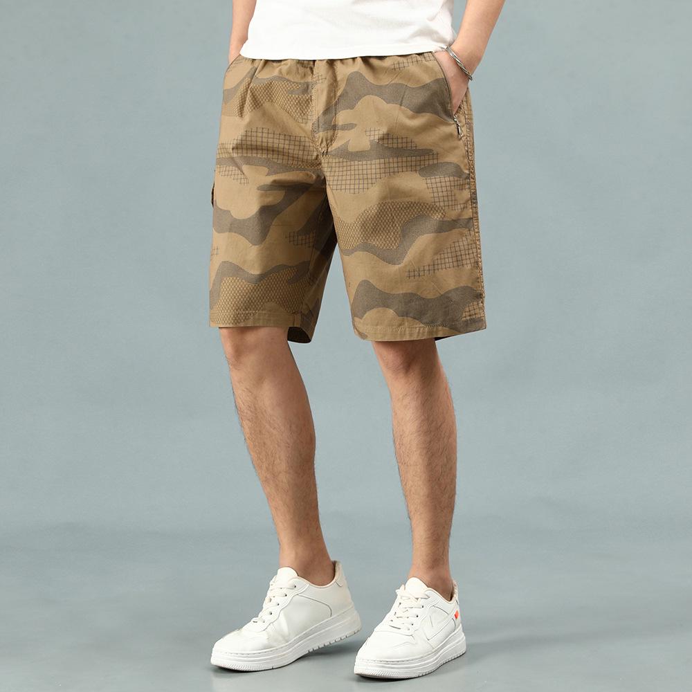 

Men’s Loose Camouflage Cargo Shorts - Summer Straight-Leg Casual Fit XL жёлтый