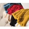 Blue Knit Vest Drawstring Waistband Design Ruffle Hem Sweet Women Pullover Sweater Simple Casual Sleeveless Coat Commuting Fall