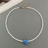 Nuova Moda Colore Caramella Choker Collana per Donna Ragazza Cuore d'Amore Quadrato Geometrico Collana Corta Perline Semi Gioielli per il Collo