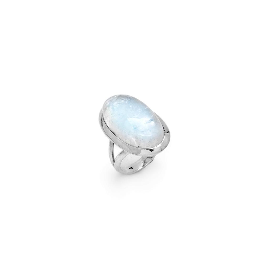 Exquisiter Mondsteinring: 925er Sterling Silber Edelsteinschmuck