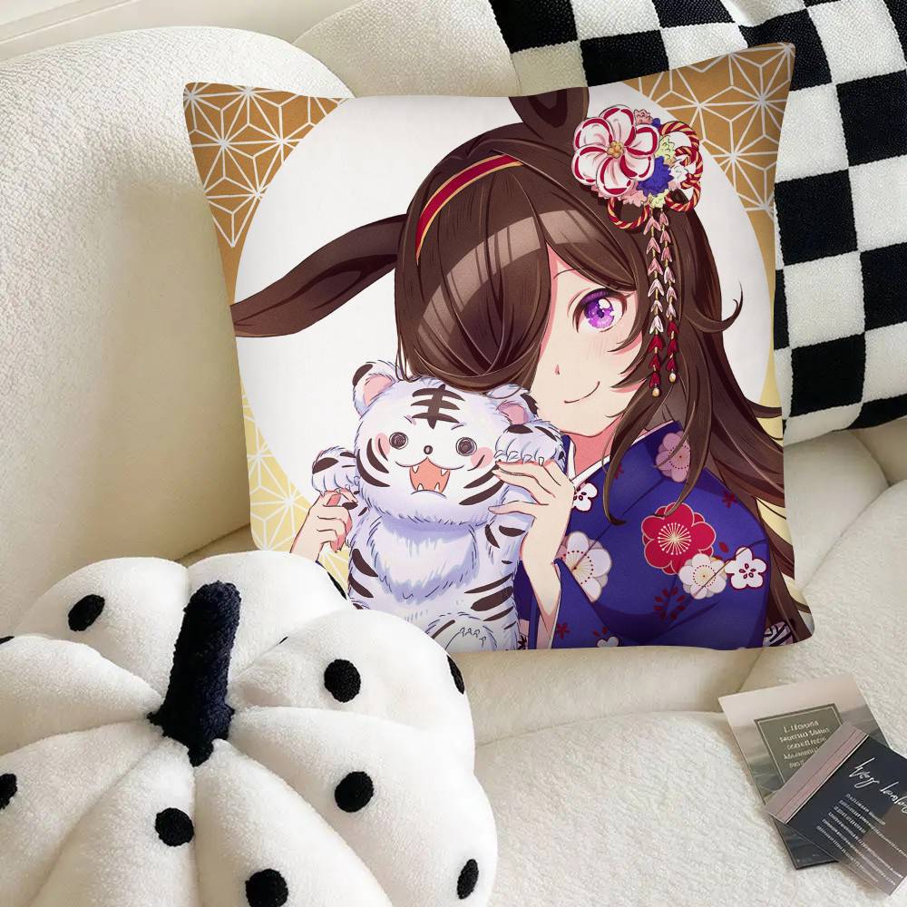 Rice Shower Hot Anime Umamusume Pillow Case Square Pillow Bedroom Sofa Leisure Comfort Cushion Car Home Decoration