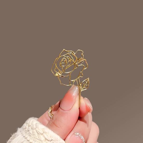 Spilla Rosa Lega di Zinco Spilla Metallica Accessorio Versatile ed Elegante Durevole Resistente allo Sbiadimento Spilla da Revers Porta Sciarpa per Uso Quotidiano