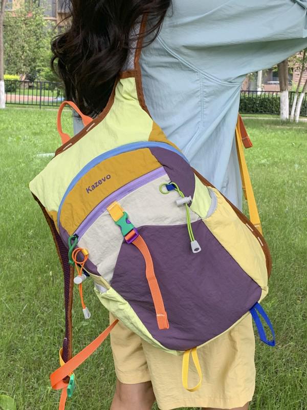 Women's Colorblock Student Travel Backpack - Trendy, Lightweight, Large Capacity