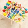 Wooden Busy Board Table Interactive Activity ChildSized Furniture for Young Children,